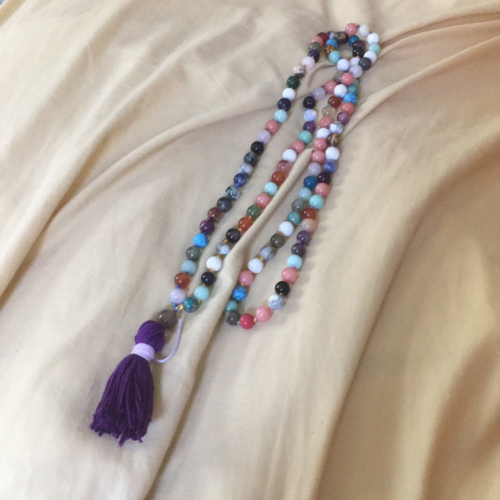 108 beaded mala necklace